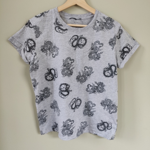 We Care (Weekend Edition) Dragon Print T-shirt Organic Cotton Large - Picture 3 of 8